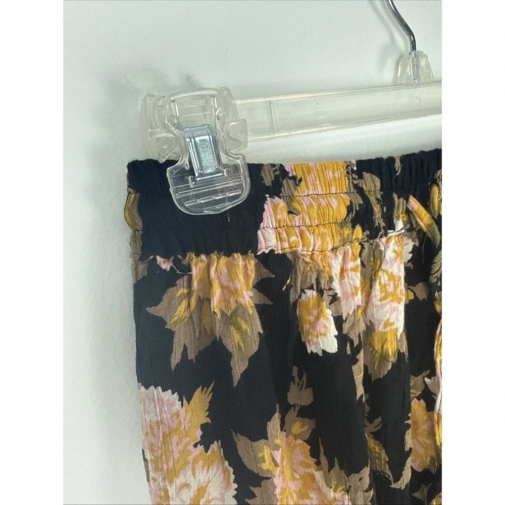 Angie Women's Maxi Black Floral Crochet Lace Boho Peasant Chic Career Skirt Sz S